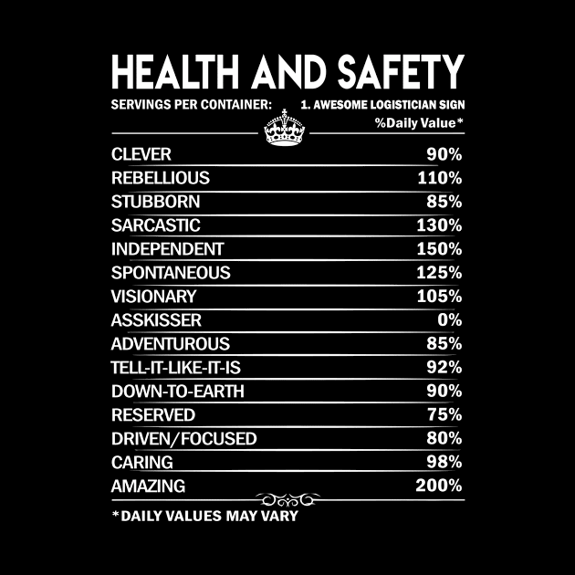 Health And Safety T Shirt - Daily Factors 2 Gift Item Tee by Jolly358