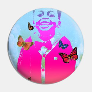 vintage pop art culture cloud and butterfly blend kid portrait Pin