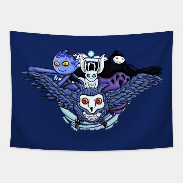 Ori and Friends Tapestry by WarioPunk