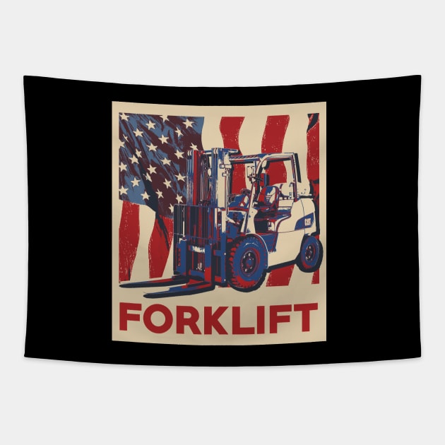 Retro Forklift Tapestry by mia_me
