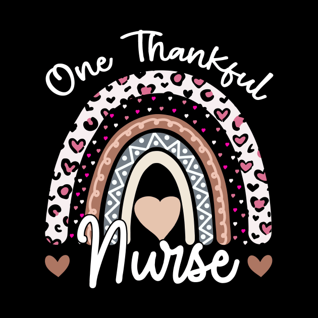 one thankful nurse rainbow leopard heart by Jhon Towel