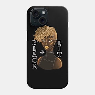 Black is Lit Melanin Woman Dreadlocks Anime Blonde Phone Case