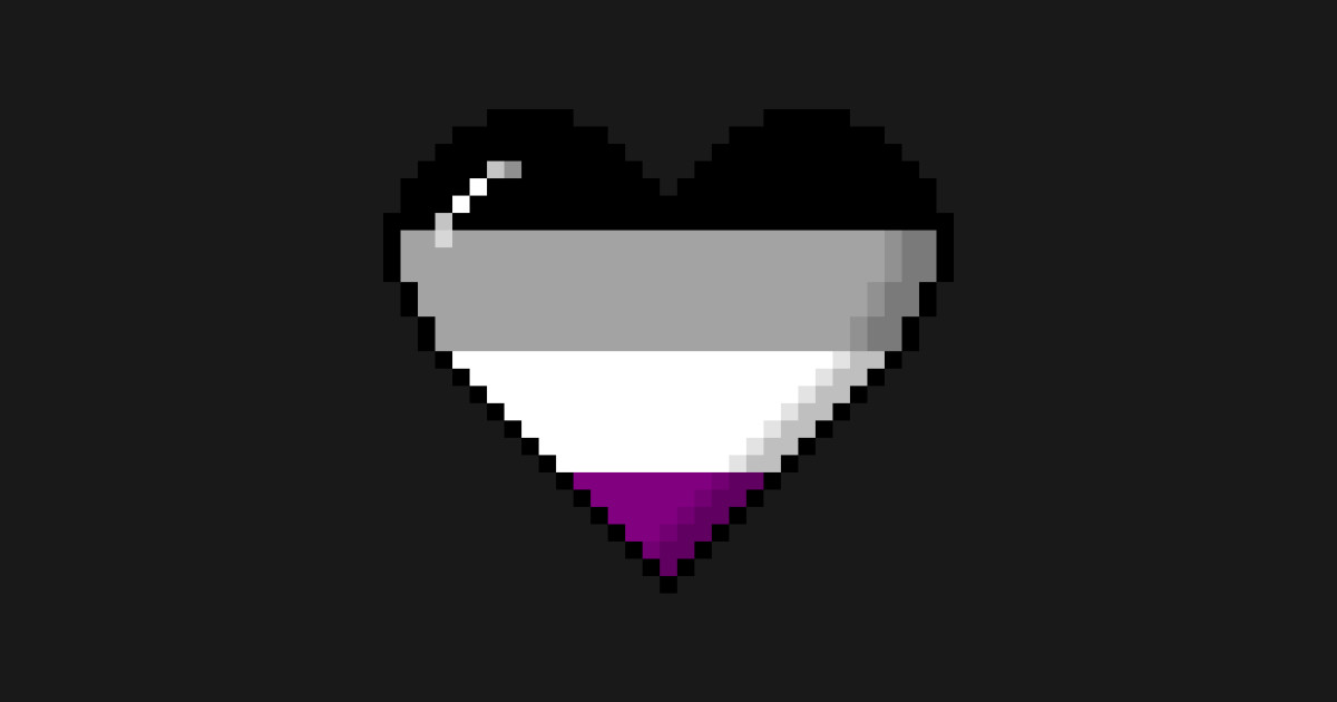 Asexual Pride 8-Bit Pixel Heart - Asexual - T-Shirt | TeePublic