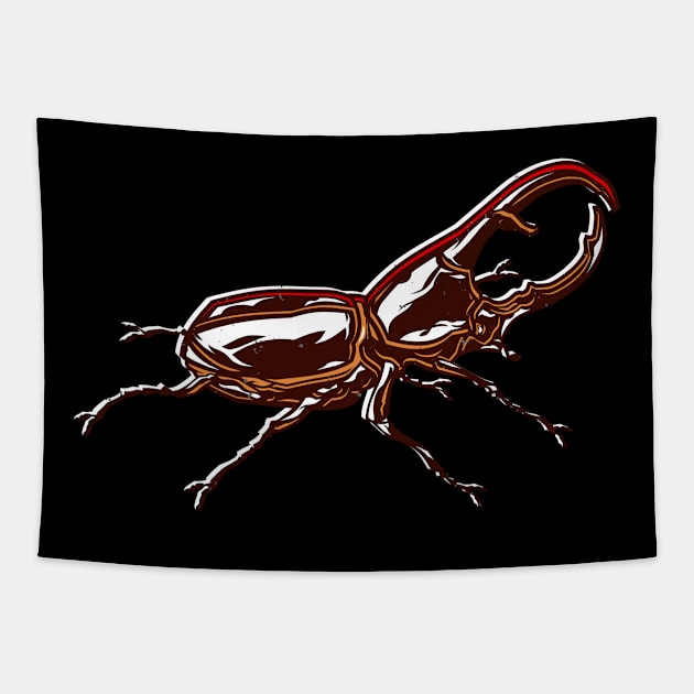 European Stag Beetle Lucanus Cervus Insect Tapestry by Foxxy Merch