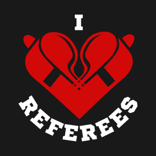 I Love Referees | Red Referee Whistles Heart T-Shirt