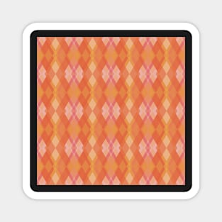 Peach Plaid Pattern Magnet