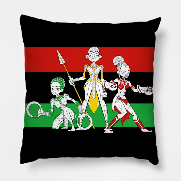 Wakanda Women Pillow by nocturnallygeekyme