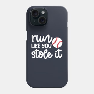 Run Like You Stole It Baseball Player Mom Dad Funny Phone Case