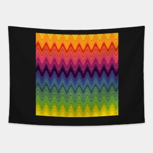 Rainbow waves pattern horizontal Tapestry