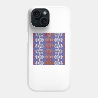 White and red intricate pattern on purple background. Phone Case