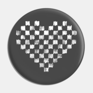 Doodle Heart Check - White Pin