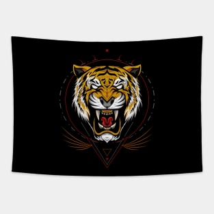 Tiger with roaring face Tapestry