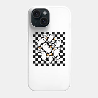 Black checkerboard ghost Phone Case