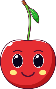 Cute Kawaii Cherry, Cartoon Ripe Fruit Magnet