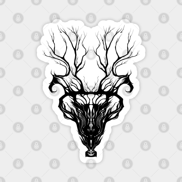 Deer spirit skull Magnet by DarksmithMiniatures