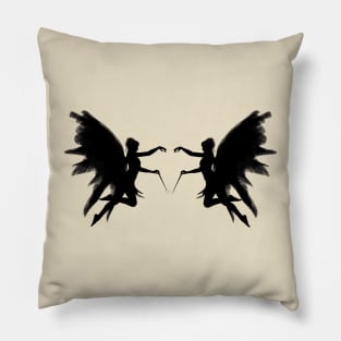 Black angel wings Pillow