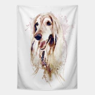 Watercolor Portrait - Afghan Hound Dog Tapestry