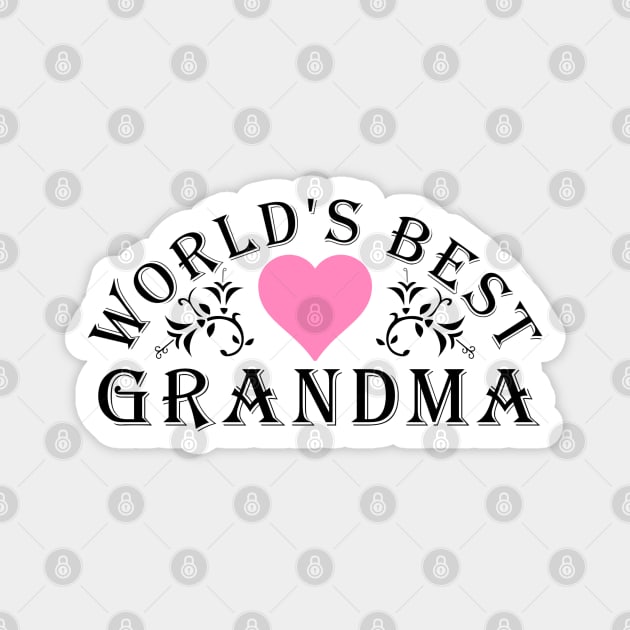 World's Best Grandma Pink Heart Magnet by HolidayBug