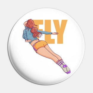 Flying Girl Pin