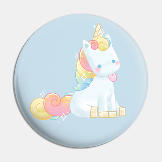 Cute Pastel Unicorn Blepp Pin by Maggieful Designs