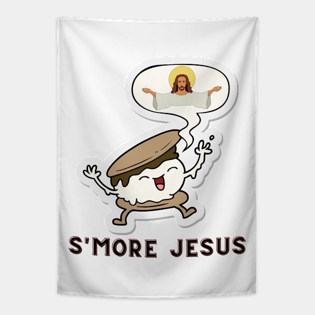 S'More Jesus Funny Christian Pun for More Jesus Tapestry by Butterfly Lane