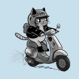 biker goth punk kitty cat T-Shirt