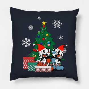 Cuphead Around The Christmas Tree Pillow