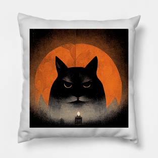 Scary Halloween Cat Pillow