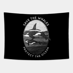 Save The Whales: Protect The Ocean Orca Whales Tapestry