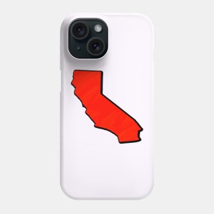 Bright Red California Outline Phone Case