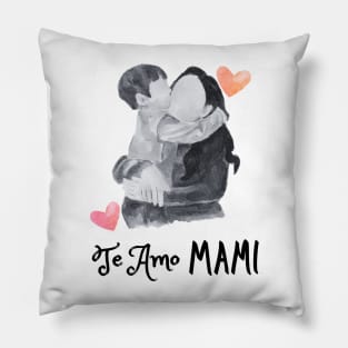 Te amo mami. Idea de regalo para mamá. Madre e hijo Pillow