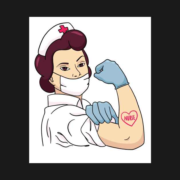 Fierce Nurse Girl Power Strong Woman Social Distancing FaceMask by gillys