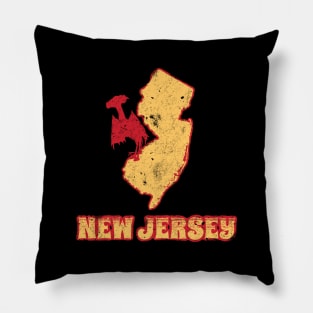 Jersey Devil - retro vintage distressed cryptid Pillow