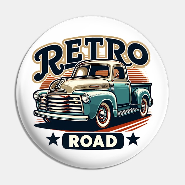 Classic vintage pickup truck, Retro Road Pin by Vehicles-Art