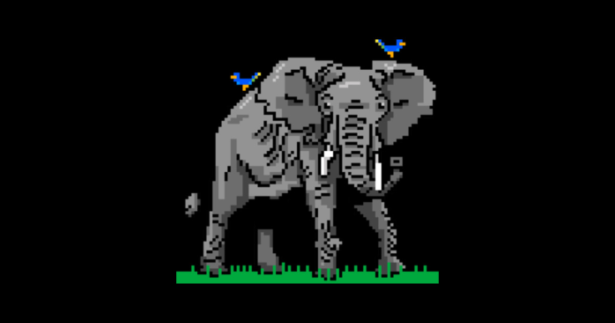 Pixel Elephant - Elephant - Sticker | TeePublic