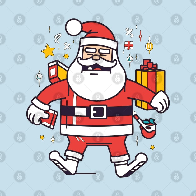 Drunk Pop Art Santa: A Colorful and Cheerful Christmas Illustration by Abystoic