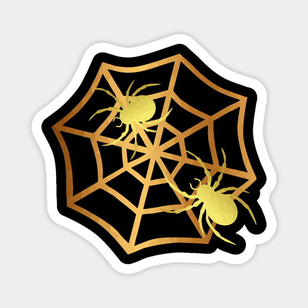 HAPPY Halloween Gold Spider Web Magnet by SartorisArt1