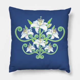 Extravagant Elizabethan Folkloric Lily Pillow