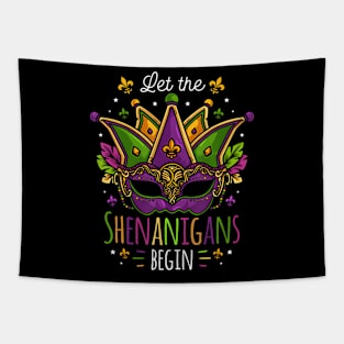 Mardi Gras Costume Let The Shenanigans Begin Mask Tapestry