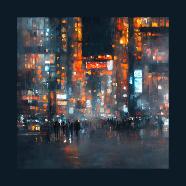Night Cityscape by The Brushstrokes Boutique