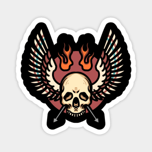 winged skull tattoo Magnet