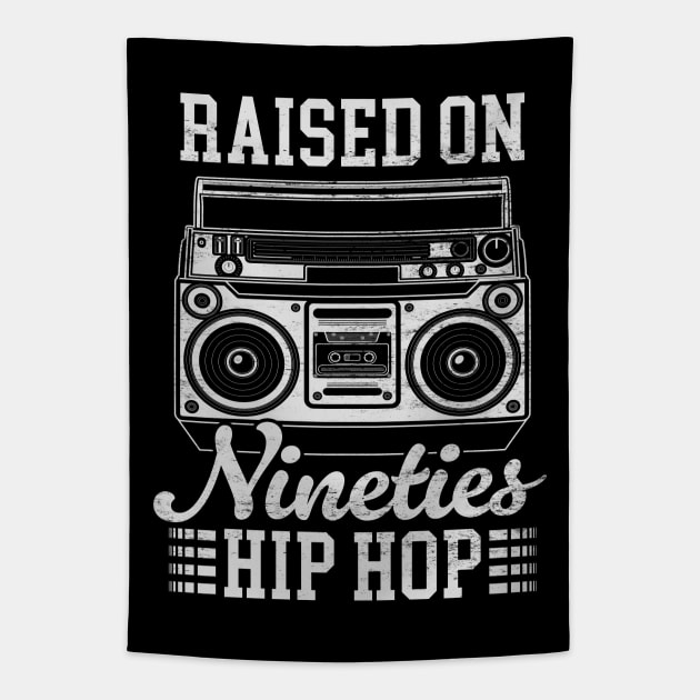 Raised on 90's Hip Hop: Funny Vintage Boom Box and Cassette Tape Tapestry by TwistedCharm