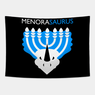 Menorasaurus Funny Hanukkah Joke Tapestry