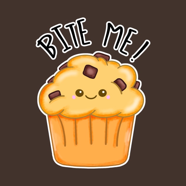 Kawaii Chocolate Chip Muffin. Bite Me by bolincradleyart