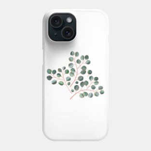 Simple Silver Dollar Eucalyptus Leaves Phone Case