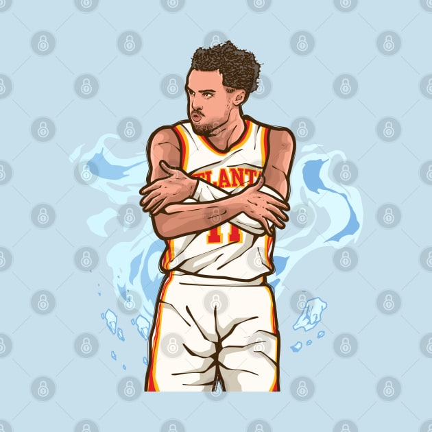 Trae Young Cold Celebration by rattraptees