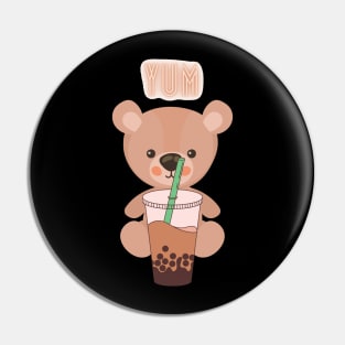 Bubble Tea Bear Pin