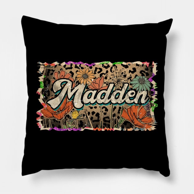 Vintage Proud Madden Name Personalized Birthday 70s 80s 90s Styles Pillow by Gorilla Animal