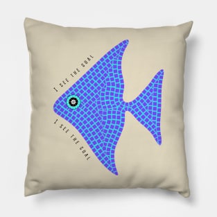 Blue mosaic angelfish Pillow