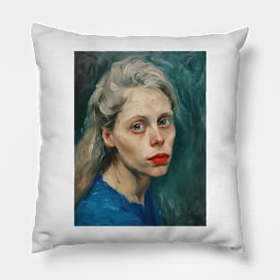 The woman with blue eyes Pillow